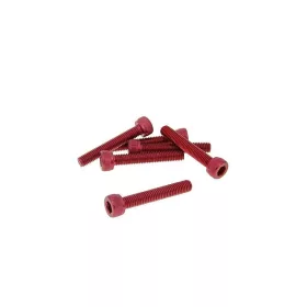  Imbuszfejű eloxált alumínium csavar szett - 6db, M5x30, optikai tuningra, piros