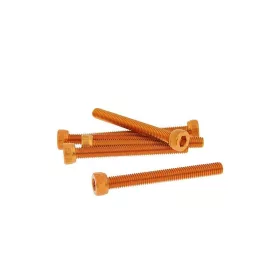   Imbuszfejű eloxált alumínium csavar szett - 6db, M5x45, optikai tuningra, narancssárga
