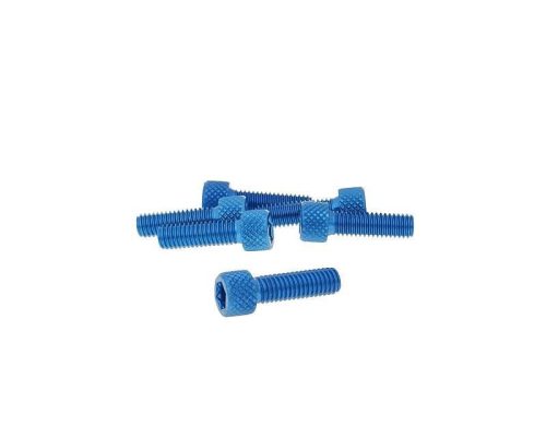 Imbuszfejű eloxált alumínium csavar szett - 6db, M6x20, optikai tuning, kék