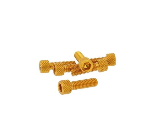 Imbuszfejű eloxált alumínium csavar szett - 6db, M6x20, optikai tuning, arany