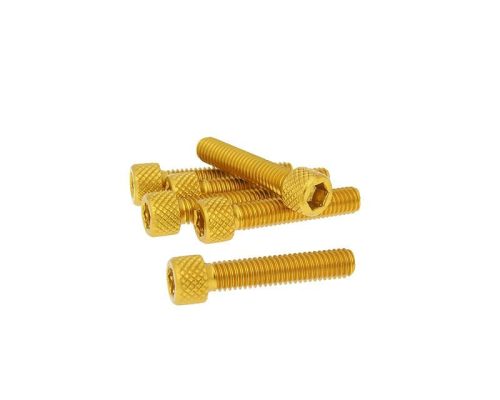 Imbuszfejű eloxált alumínium csavar szett - 6db, M6x30, optikai tuning, arany