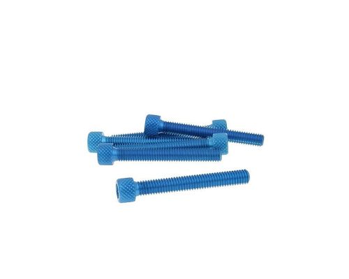Imbuszfejű eloxált alumínium csavar szett - 6db, M6x45, optikai tuning, kék