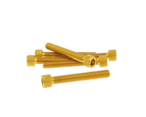 Imbuszfejű eloxált alumínium csavar szett - 6db, M6x45, optikai tuning, arany