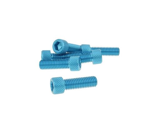 Imbuszfejű eloxált alumínium csavar szett - 6db, M8x25, optikai tuning, kék