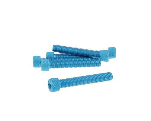 Imbuszfejű eloxált alumínium csavar szett - 6db, M8x50, optikai tuning, kék