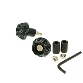   Kormány / kormányvég anti-vibrációs lapos 13.5 / 17.5mm (csomagban adapter) - karbon kinézetű