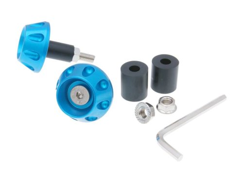 Kormány / kormányvég anti-vibrációs lapos 13.5 / 17.5mm (csomagban adapter) - kék