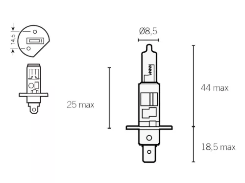 Fényszóró izzó halogén H1 P14,5s 12V 55W