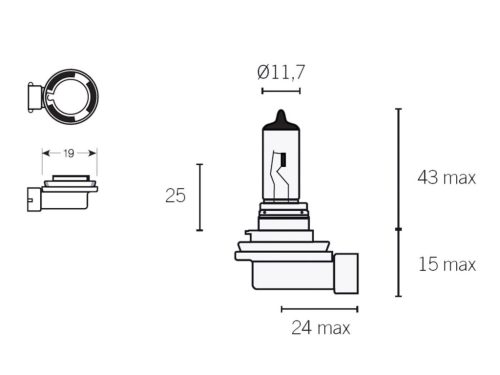 Fényszóró izzó halogén H11 PGJ19-2 12V 55W