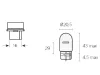 Index / irányjelző izzó fehér, üveg bázisú W21W W3x16d 12V 21W