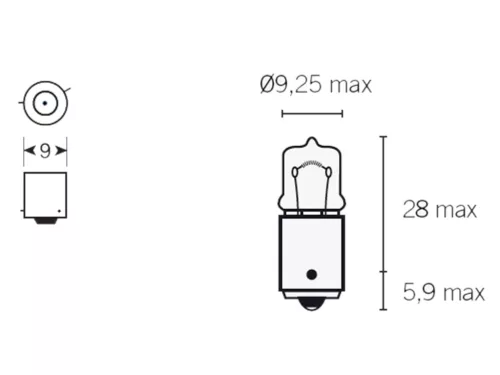Index / irányjelző izzó narancssárga H6W BAX9s 12V 6W