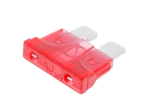 Késes biztosíték lapos 19.2mm 10A piros színben