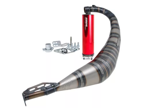 VOCA Rookie 50/70ccm-es kipufogó piros hangtompító dobbal - Derbi EBE, EBS, D50B