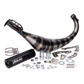   Kipufogó Yasuni R3 Carrera MAX PRO fekete Aprilia RX, Derbi Senda, Beta RR, SM, Rieju MRT, MRX, Motorhispania Furia, D50B0, EBE, EBS, D50B0, EBE, EBS, Rieju MRT, MRX, Motorhispania Furia, D50B0, EBE, EBS