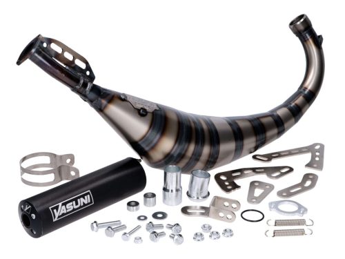 Kipufogó Yasuni R3 Carrera MAX PRO fekete Aprilia RX, Derbi Senda, Beta RR, SM, Rieju MRT, MRX, Motorhispania Furia, D50B0, EBE, EBS, D50B0, EBE, EBS, Rieju MRT, MRX, Motorhispania Furia, D50B0, EBE, EBS